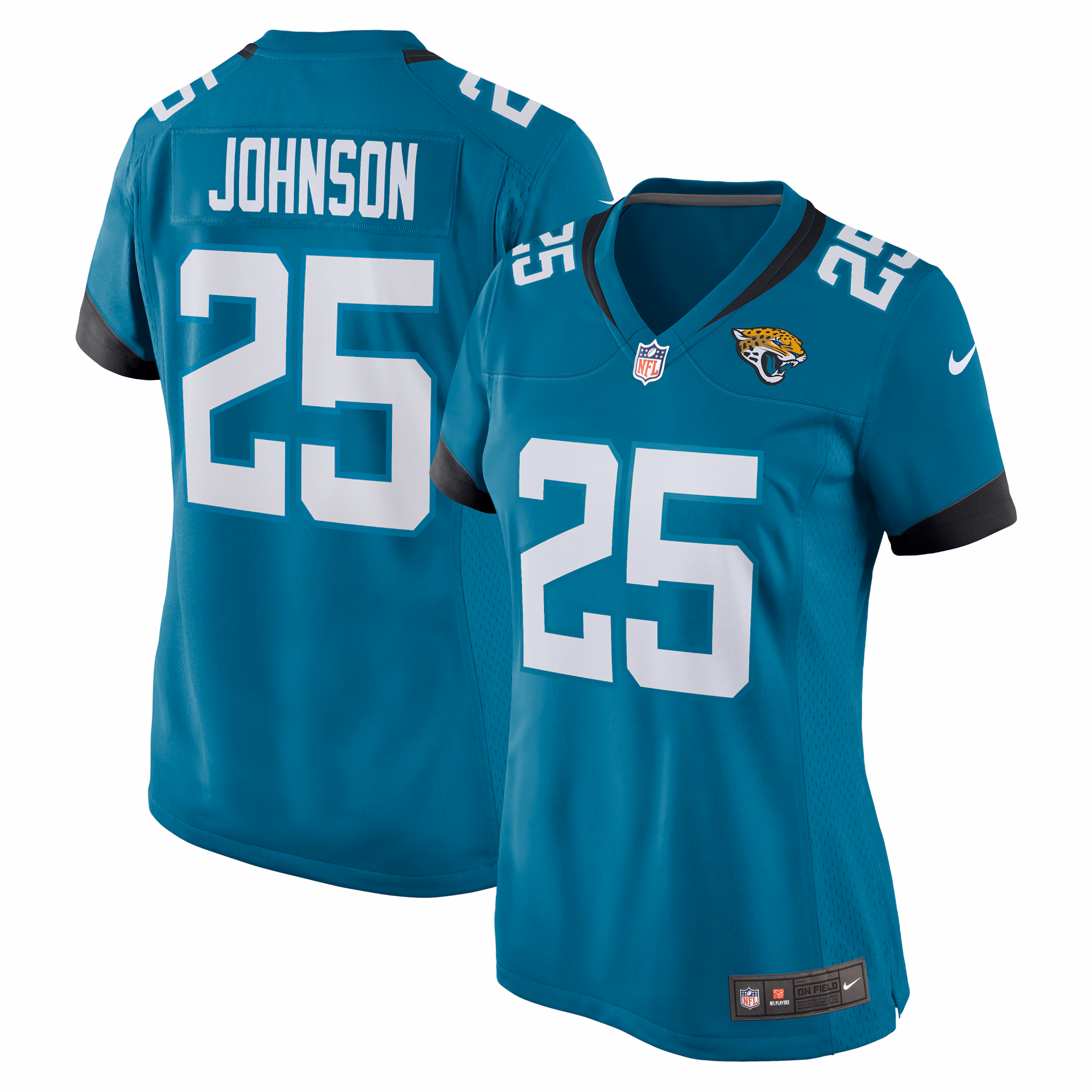 D'Ernest Johnson Jacksonville Jaguars Women's Team Game Jersey -  Teal