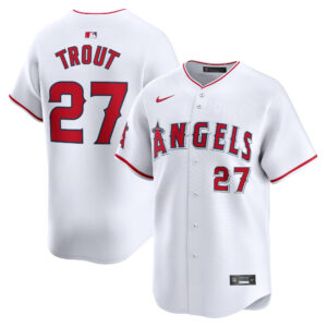 Los Angeles Angels Mike Trout #27 White Home Limited Player Jersey