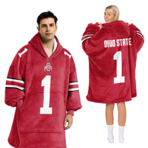Adult 1 Ohio State Football Unisex Blanket Hoodie