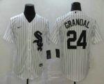 Men's Chicago White Sox #24 Yasmani Grandal White Stitched Cool Base  Jersey