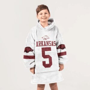Kid #5 Arkansas Football Unisex Blanket Hoodie