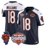 Caleb Williams #18 Chicago Bears CHI 2025 NFC North Champions Patch Jersey V2 - All Stitched
