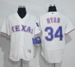 Texas Rangers #34 Nolan Ryan White Flexbase Collection Stitched Jersey