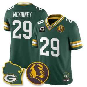 Xavier McKinney #29 Green Bay Packers GB Vapor Limited Jersey - John Madden Patch - All Stitched
