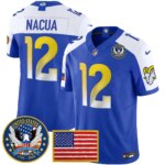 Puka Nacua #12 Los Angeles Rams 2025 United States 250th Anniversary Patch Vapor Limited Jersey - All Stitched