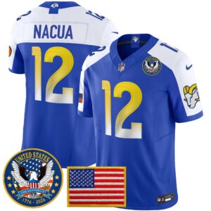 Puka Nacua #12 Los Angeles Rams 2025 United States 250th Anniversary Patch Vapor Limited Jersey - All Stitched