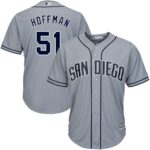 Men's San Diego Padres #51 Trevor Hoffman Grey Majestic Road Cool Base Jersey