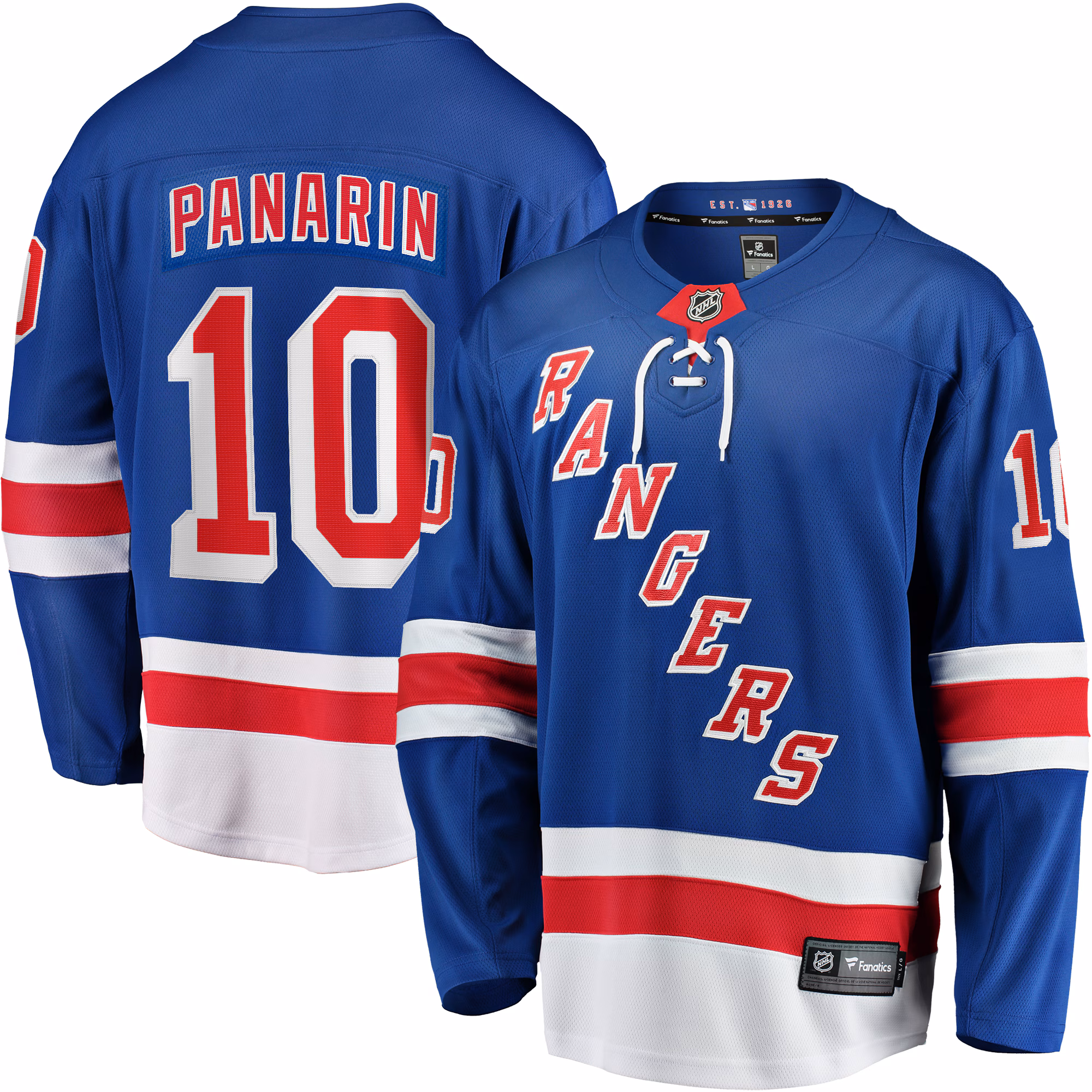 New York Rangers Artemi Panarin #10 Fanatics Blue Home Breakaway Player Jersey