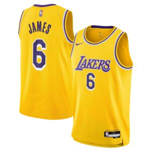 LeBron James Los Angeles Lakers Youth Swingman Jersey - Icon Edition - Gold
