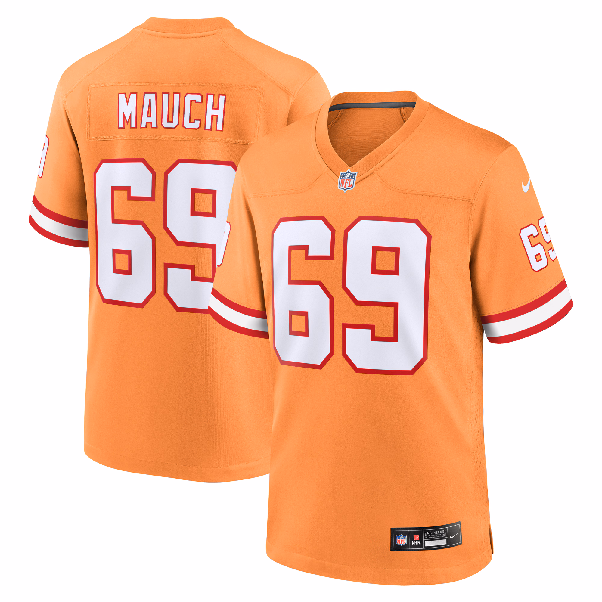 Cody Mauch Tampa Bay Buccaneers Throwback Game Jersey - Orange