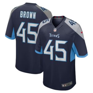 Kyron Brown Tennessee Titans  Home Game Player Jersey - Navy