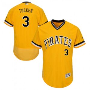 Men's Pittsburgh Pirates #3 Cole Tucker Majestic Gold Flex Base Alternate Collection Jersey