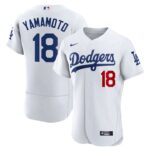 Men's Los Angeles Dodgers  #18 Yoshinobu Yamamoto  White Home Limited Player Jersey