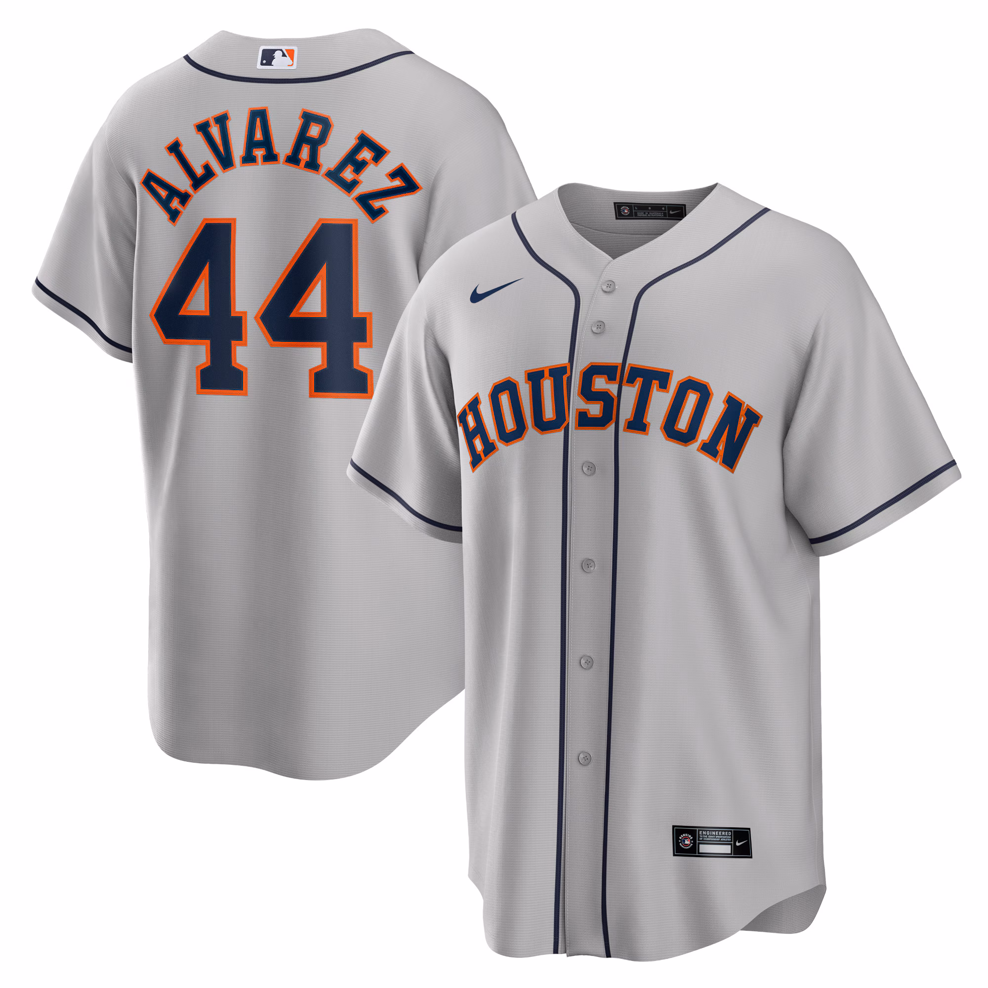 Houston Astros Yordan Álvarez #44 Gray Road Replica Player Jersey