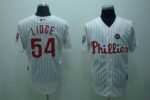 Philadelphia Phillies #54 Brad Lidge Stitched White Red Strip Jersey