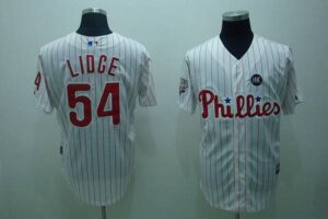 Philadelphia Phillies #54 Brad Lidge Stitched White Red Strip Jersey