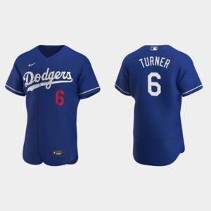 Men's Los Angeles Dodgers #6 Trea Turner Alternate Flex Base Jersey - Royal