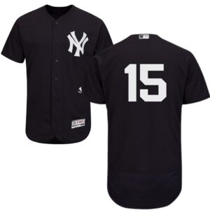 New York Yankees #15 Thurman Munson Navy Blue Flexbase Collection Stitched Jersey