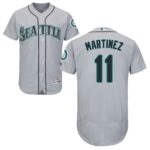Seattle Mariners #11 Edgar Martinez Grey Flexbase Collection Stitched Jersey