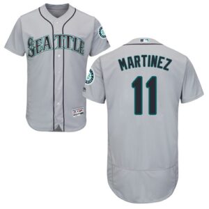 Seattle Mariners #11 Edgar Martinez Grey Flexbase Collection Stitched Jersey