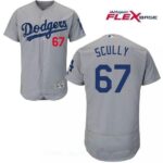 Men's Los Angeles Dodgers #67 Vin Scully Gray Sportscaster Alternate Stitched Majestic Flex Base Jersey