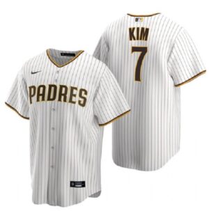 Men's  San Diego Padres #7 Ha-Seong Kim White Home Jersey