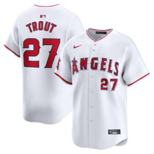 Youth Los Angeles Angels Mike Trout #27 White Home Limited Player Jersey