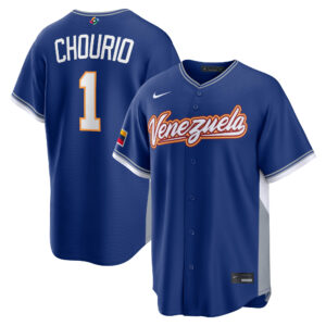 Jackson Chourio #1 Venezuela Baseball Royal 2026 World Baseball Classic Road Stadium Jersey