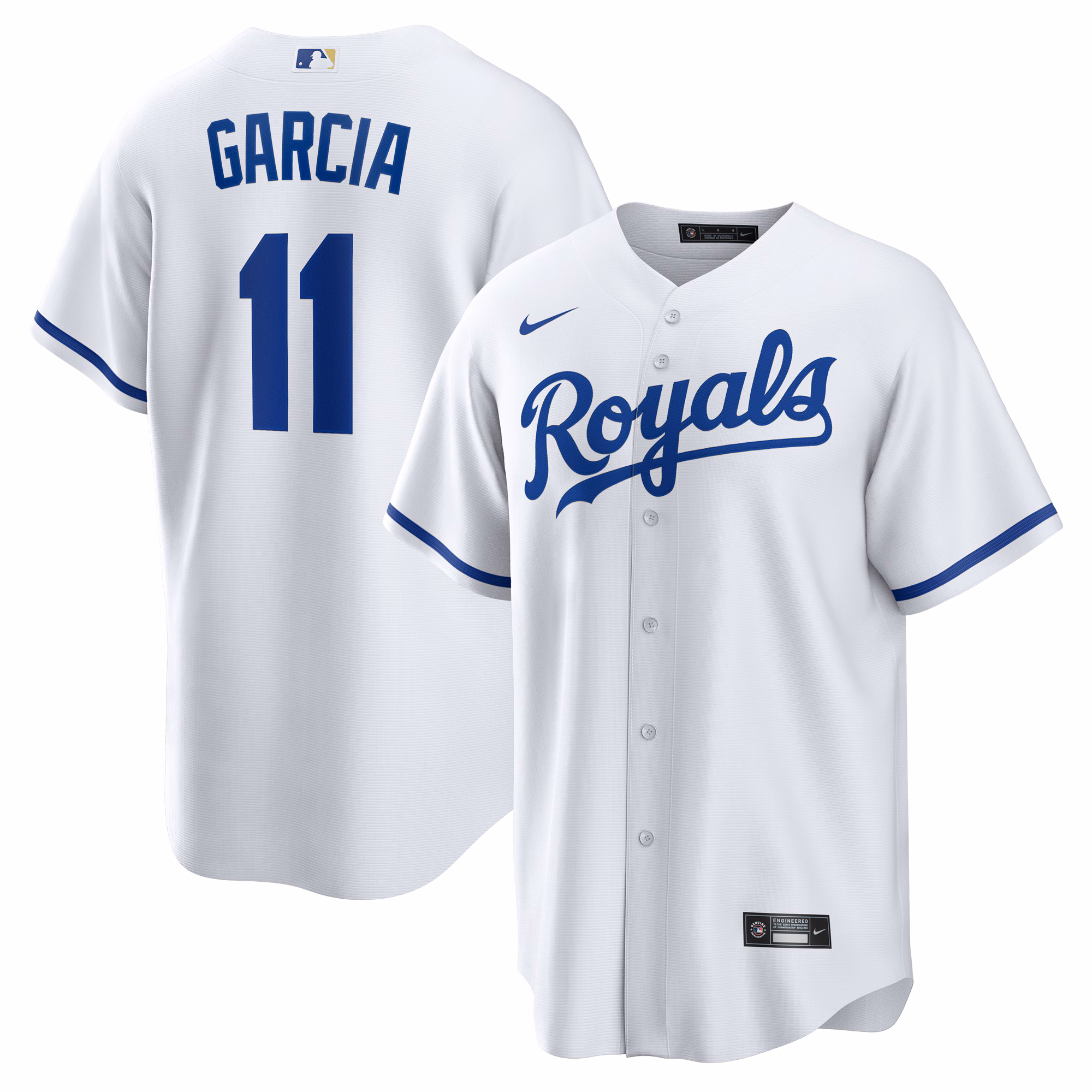 Kansas City Royals Maikel Garcia #11 White Home Replica Jersey