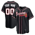 Custom #00 Atlanta Braves Fashion Replica Black Out Jersey