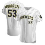 Men's Milwaukee Brewers #53 Brandon Woodruff White Flex Base Jersey