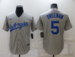 Men's  Los Angeles Dodgers #5 Freddie Freeman Grey Cool Base Stitched Jersey