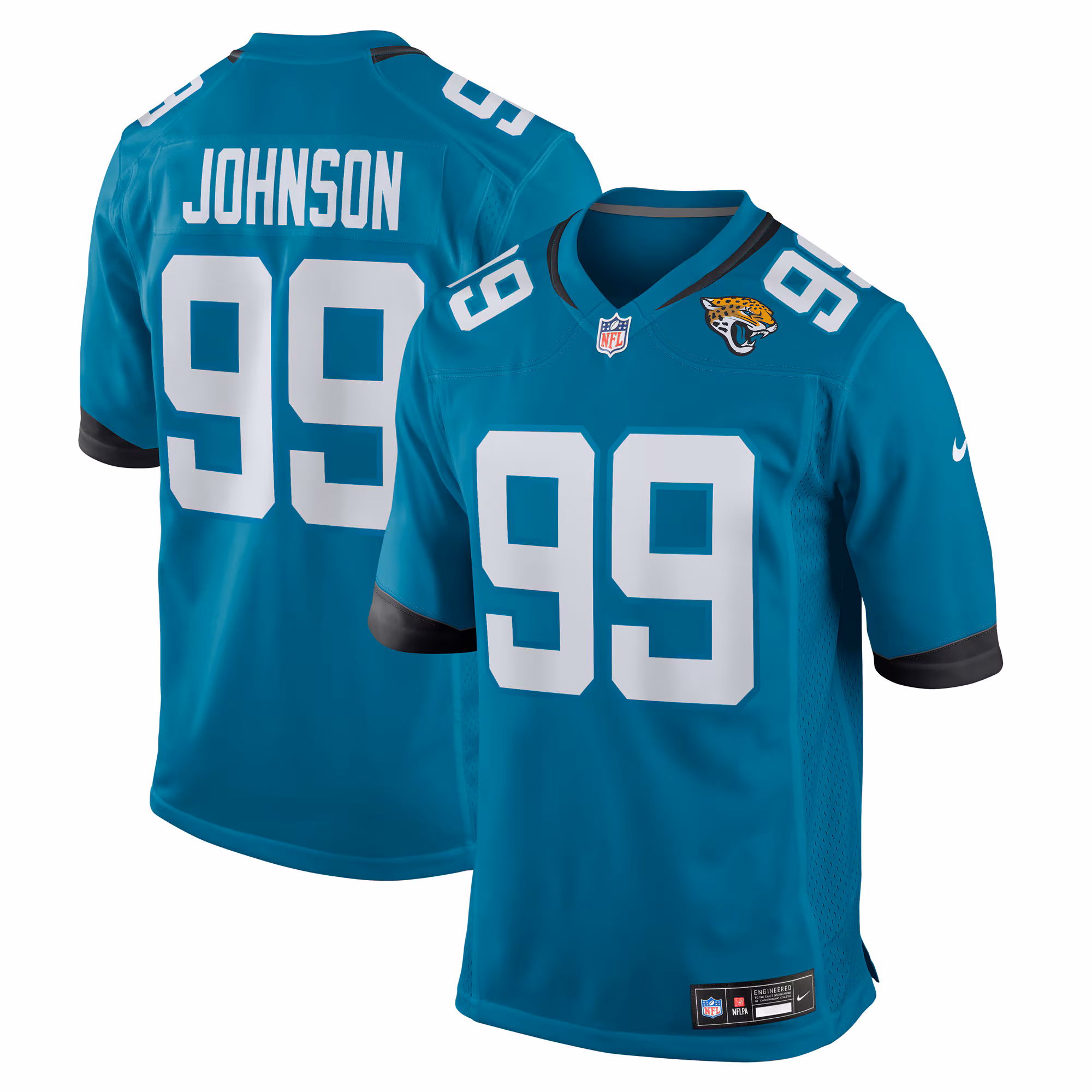 Austin Johnson #99 Jacksonville Jaguars Team Game Jersey - Teal