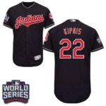 Cleveland Indians #22 Jason Kipnis Navy Blue Flexbase Collection 2016 World Series Bound Stitched Jersey
