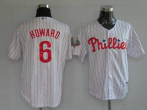 Philadelphia Phillies #6 Ryan Howard Stitched White Red Strip Jersey