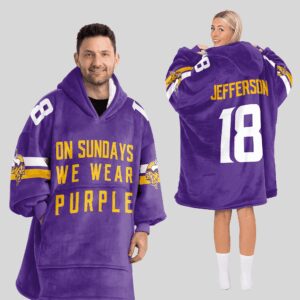 Adult 18 Minnesota Football Unisex Blanket Hoodie