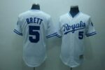 Mitchell And Ness Kansas City Royals #5 George Brett Stitched White Throwback Jersey