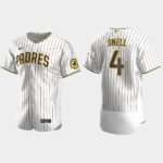 Men's San Diego Padres #4 Blake Snell White Brown Flex Base Alternate Jersey