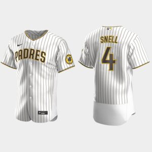 Men's San Diego Padres #4 Blake Snell White Brown Flex Base Alternate Jersey