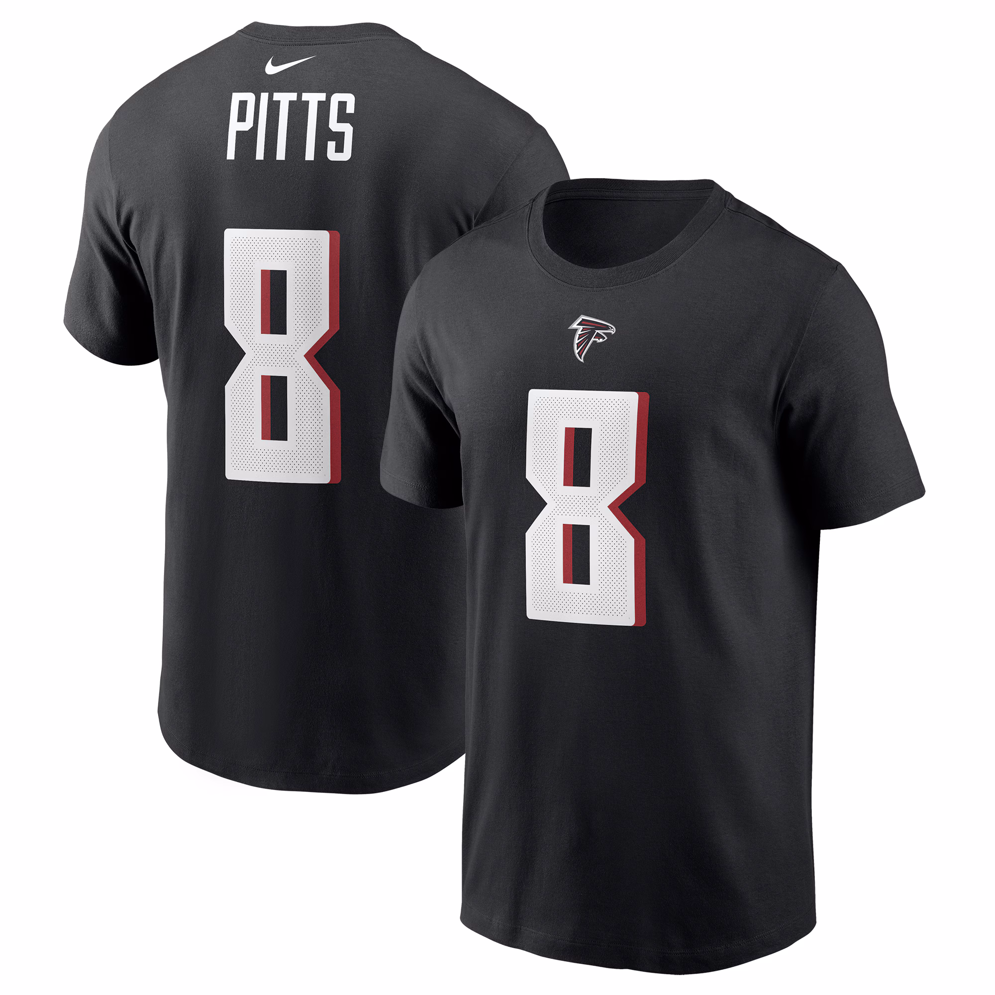 Men's Kyle Pitts Black Atlanta Falcons Player Name & Number T-Shirt