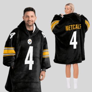Adult 4 Pittsburgh Football Unisex Blanket Hoodie