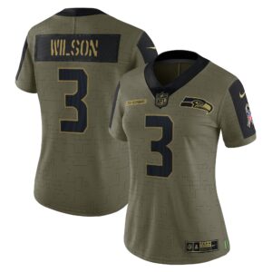 Russell Wilson Seattle Seahawks  Women's 2021 Salute To Service Limited Player Jersey - Olive