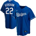 Men's  Los Angeles Dodgers #22 Clayton Kershaw  Royal Alternate 2020 Jersey