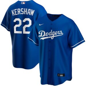 Men's  Los Angeles Dodgers #22 Clayton Kershaw  Royal Alternate 2020 Jersey