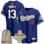 Max Muncy #13 Los Angeles Dodgers 9x Champs Gold Collection Stadium Vapor Limited Jersey - All Royal