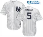 Men's New York Yankees #5 Joe DiMaggio Stitched White Jersey