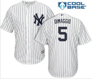 Men's New York Yankees #5 Joe DiMaggio Stitched White Jersey