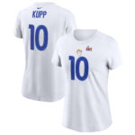 Women's Cooper Kupp White Los Angeles Rams Super Bowl LVI Name & Number T-Shirt