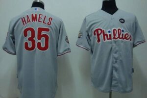 Philadelphia Phillies #35 Colbert Hamels Stitched Grey Jersey