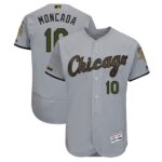 Men's Chicago White Sox #10 Yoan Moncada Majestic Gray 2018 Memorial Day Collection Flex Base Player Jersey